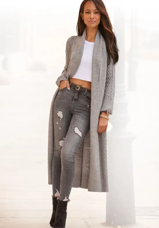Longstrickjacke