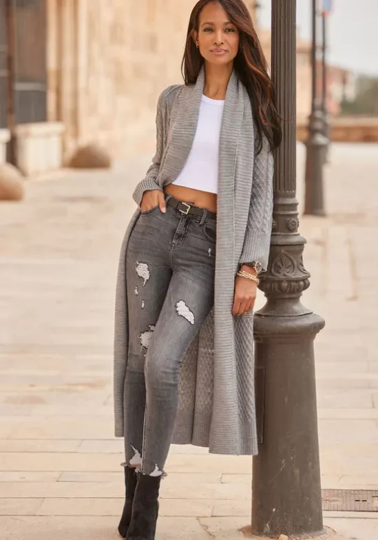 Longstrickjacke