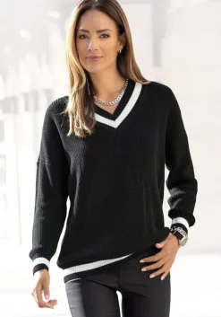 V-Ausschnitt-Pullover