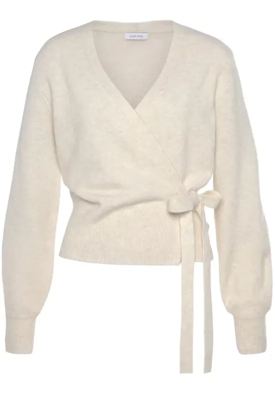 Wickelstrickjacke"-Strickjacke Mit Bindeband"